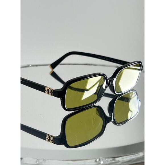 NEW Miu Miu MU11ZSF Regard Black Green Sunglasses $489